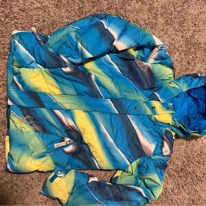 Spyder Kids Blue and Yellow Ski Coat